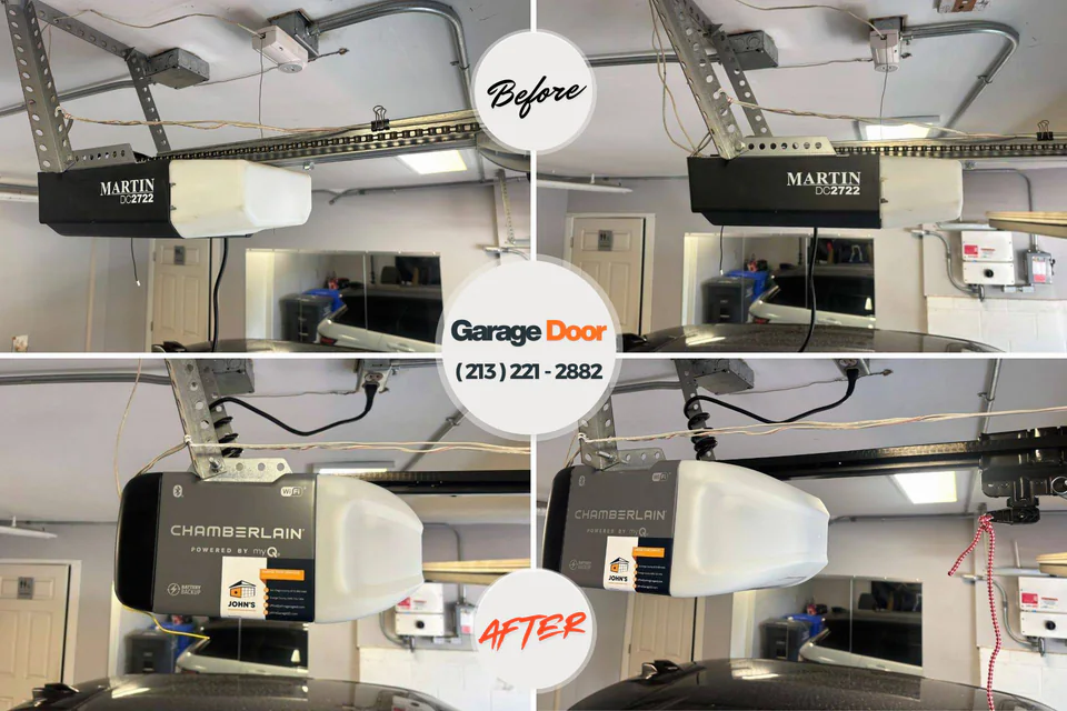 Before and after: garage door repair Papaikou, HI